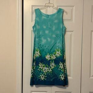 Vintage Late 90s/Y2K Floral Sleeveless Mini Dress with Bead and Sequin Detail